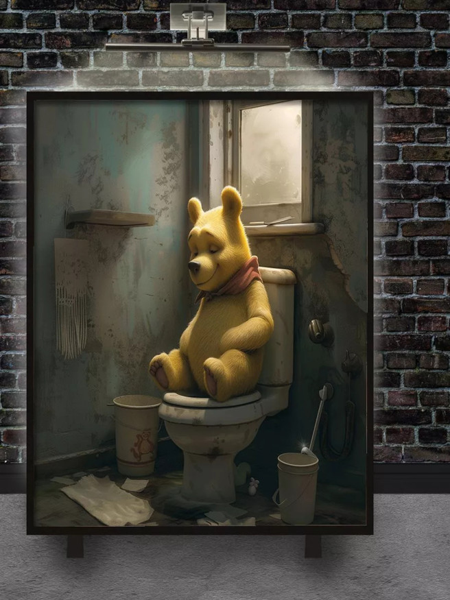 Постер на холсте &amp;quot;Плюшевый Винни-Пух в раздумьях&amp;quot;