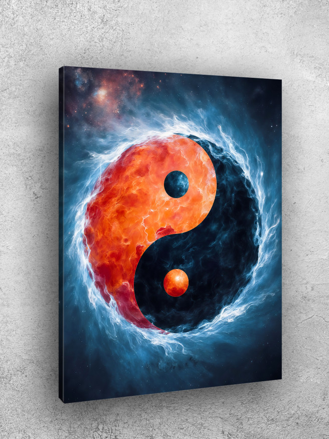 Holstga bosilgan poster &amp;quot;Olov va suvning Yin va Yangi&amp;quot;