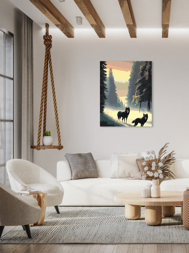 Raqamlar bo&amp;#039;yicha rasm &amp;quot;O&amp;#039;rmonda bir juft bo&amp;#039;ri&amp;quot;