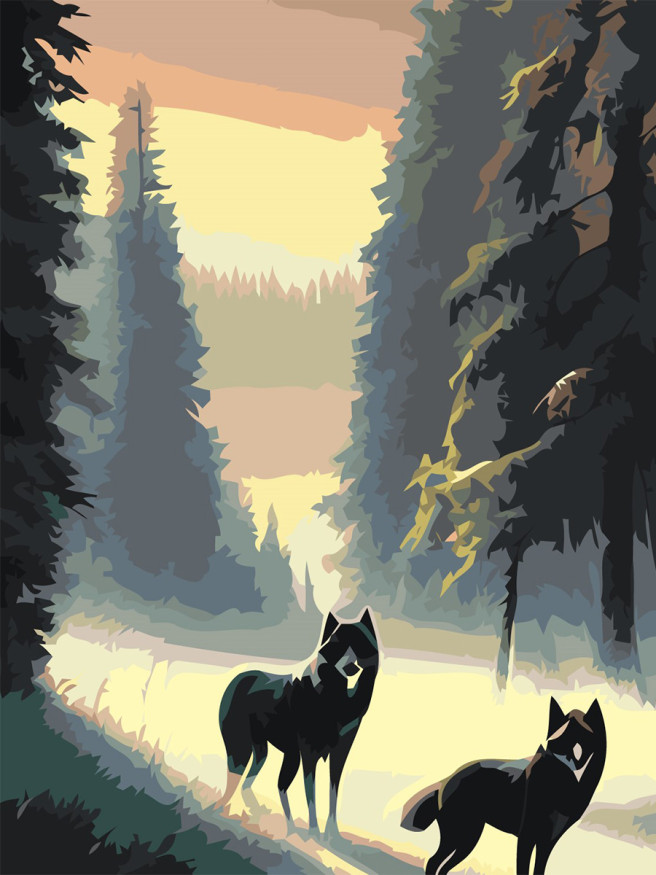 Raqamlar bo&amp;#039;yicha rasm &amp;quot;O&amp;#039;rmonda bir juft bo&amp;#039;ri&amp;quot;