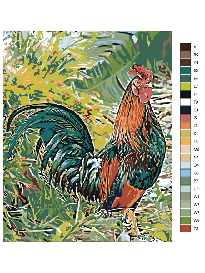 Raqamlar bo&amp;#039;yicha rasm &amp;quot;Xo&amp;#039;roz&amp;quot;