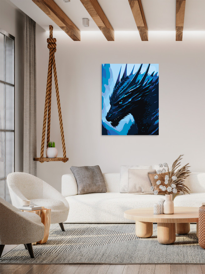 Картина по номерам &amp;quot;Синий дракон&amp;quot;