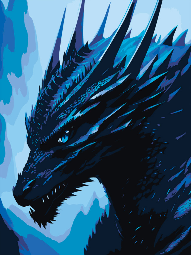 Картина по номерам &amp;quot;Синий дракон&amp;quot;