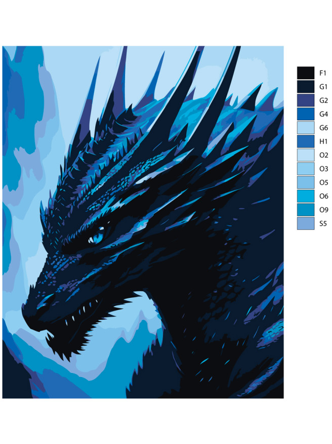 Картина по номерам &amp;quot;Синий дракон&amp;quot;