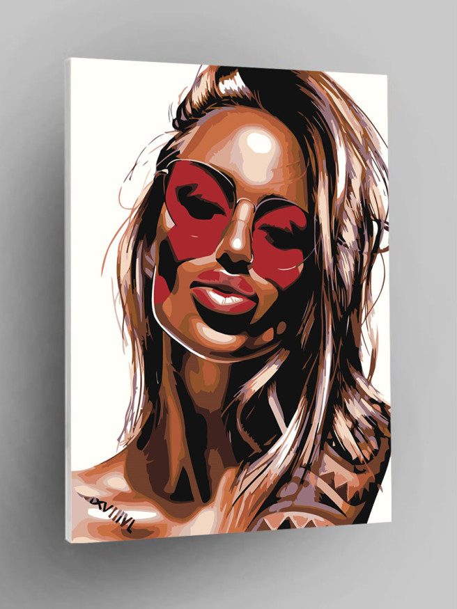 Картина по номерам &amp;quot;Девушка в очках&amp;quot;