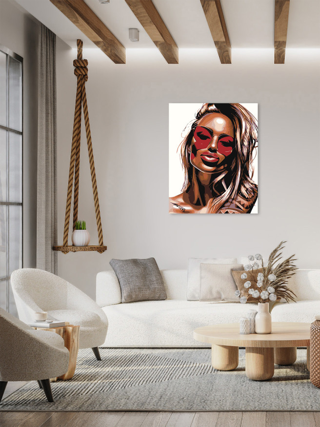 Картина по номерам &amp;quot;Девушка в очках&amp;quot;