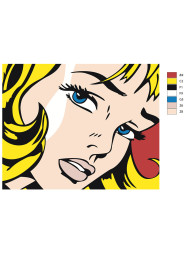 Картина по номерам &amp;quot;Девушка с жёлтыми волосами&amp;quot;