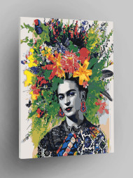 Raqamlar bo'yicha rasm "Gullar bilan go'zal qiz"