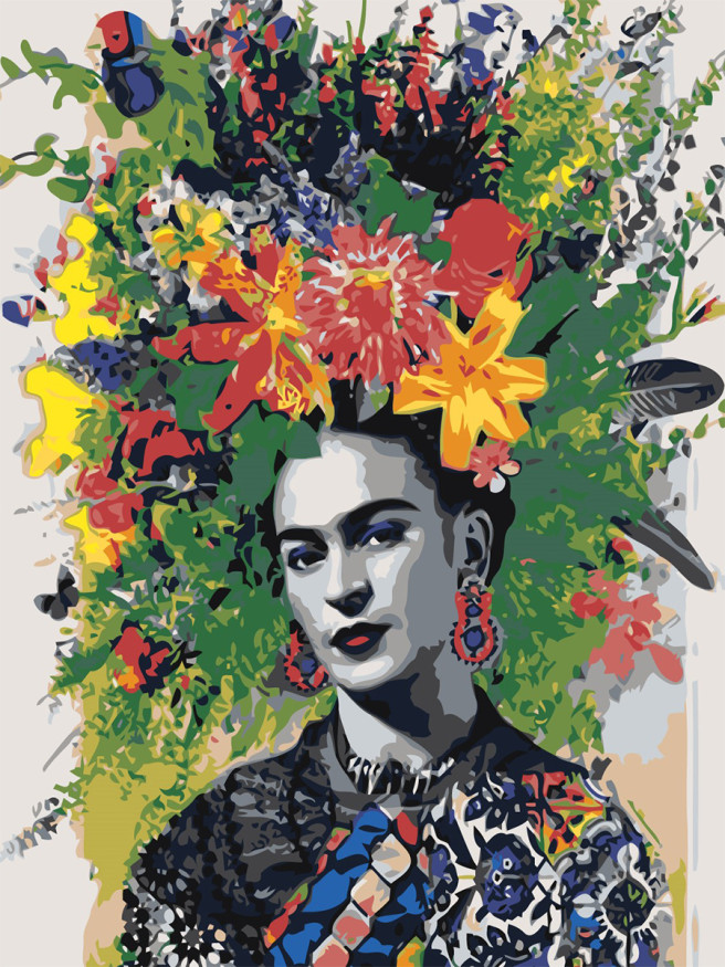 Raqamlar bo&amp;#039;yicha rasm &amp;quot;Gullar bilan go&amp;#039;zal qiz&amp;quot;