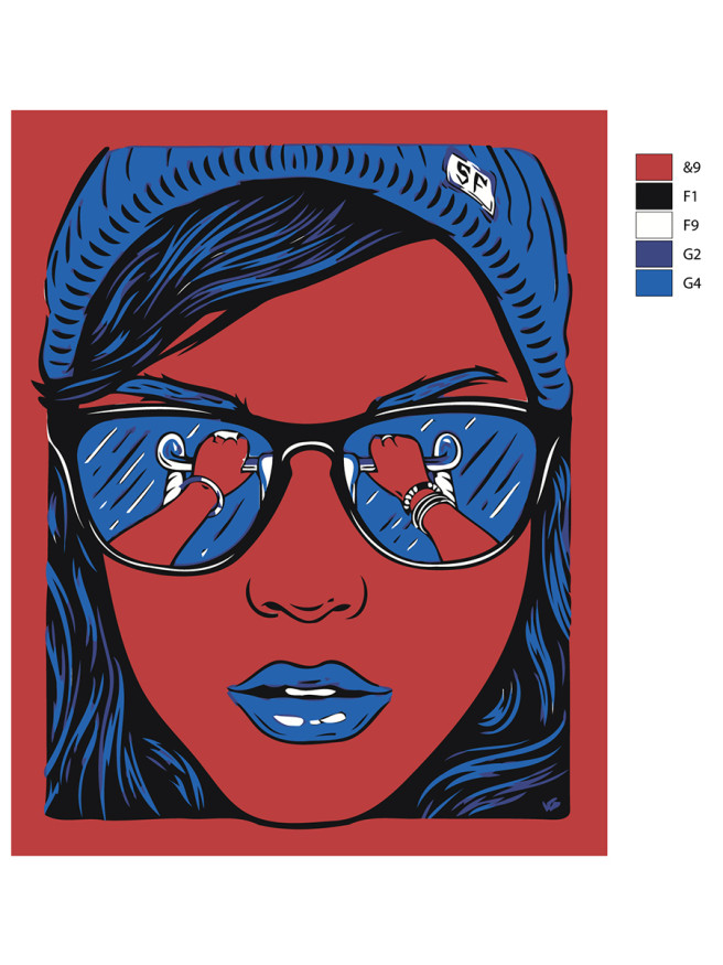 Картина по номерам &amp;quot;Девушка в очках&amp;quot;