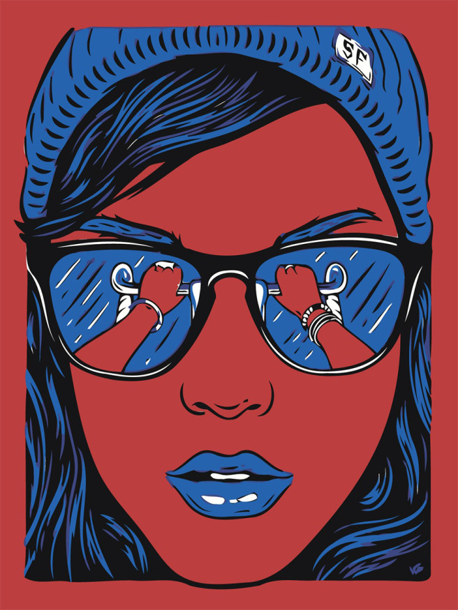 Картина по номерам &amp;quot;Девушка в очках&amp;quot;