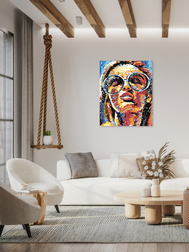 Картина по номерам &amp;quot;Девушка в очках&amp;quot;