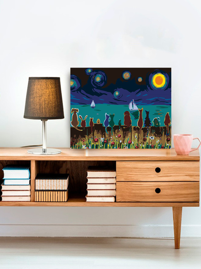 Картина по номерам &amp;quot;Котики на заборе&amp;quot;