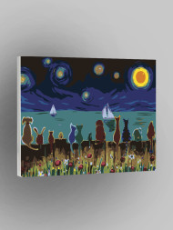 Картина по номерам &amp;quot;Котики на заборе&amp;quot;