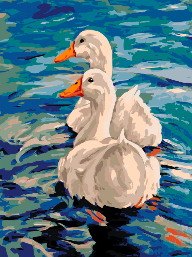 Raqamlar bo&amp;#039;yicha rasm &amp;quot;Suvdagi o&amp;#039;rdaklar&amp;quot;