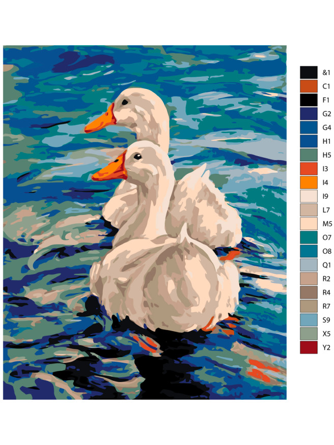 Raqamlar bo&amp;#039;yicha rasm &amp;quot;Suvdagi o&amp;#039;rdaklar&amp;quot;