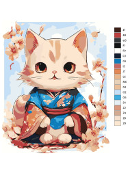 Raqamlar bo'yicha rasm "Chiroyli mushukcha"