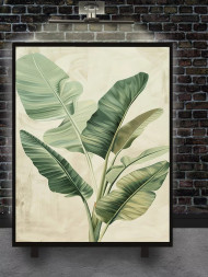 Holstga bosilgan poster "Tropik barglar"