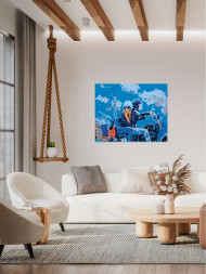 Картина по номерам &amp;quot;Двое на мотоцикле&amp;quot;