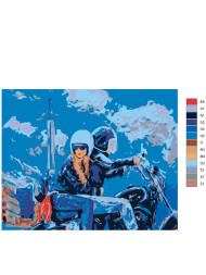 Картина по номерам &amp;quot;Двое на мотоцикле&amp;quot;