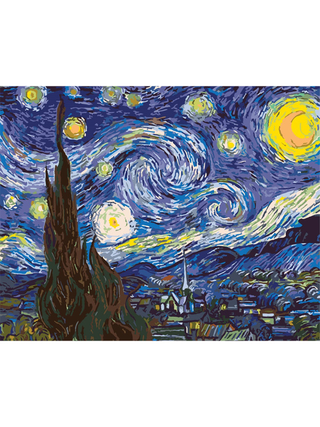 Raqamlar bo&amp;#039;yicha rasm &amp;quot;Vinsent Van Gog - Yulduzli tun&amp;quot;