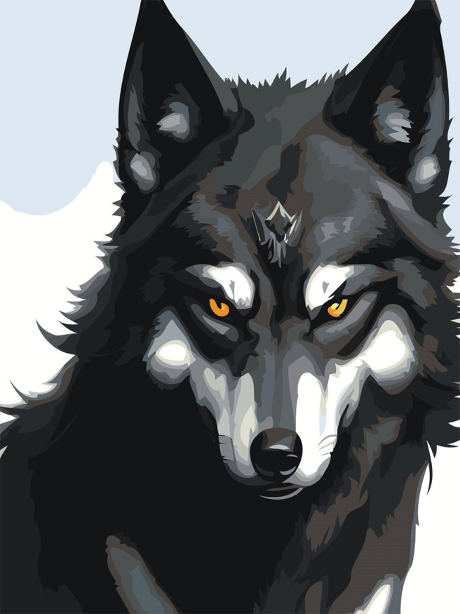 Картина по номерам &amp;quot;Свирепый волк&amp;quot;