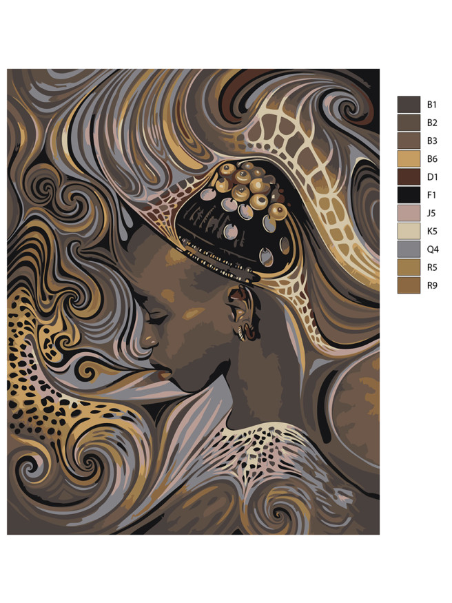 Картина по номерам &amp;quot;Девушка в красивой шапке&amp;quot;