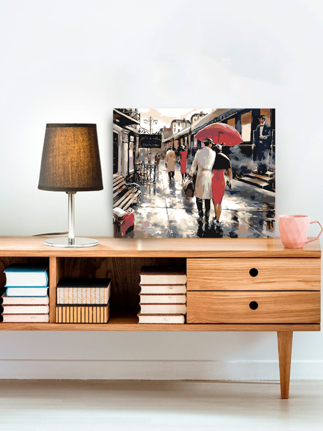 Картина по номерам &amp;quot;Влюблённая пара у поезда&amp;quot;