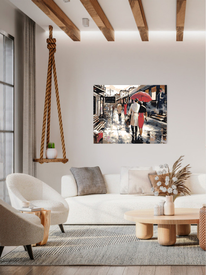 Картина по номерам &amp;quot;Влюблённая пара у поезда&amp;quot;