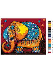 Raqamlar bo'yicha rasm "Fil"