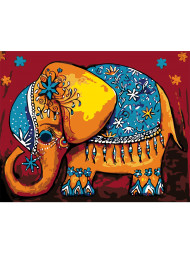 Raqamlar bo'yicha rasm "Fil"