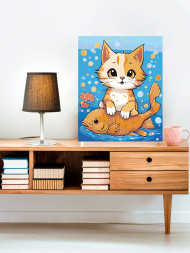 Raqamlar bo'yicha rasm "Baliq bilan mushukcha"