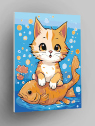 Raqamlar bo'yicha rasm "Baliq bilan mushukcha"