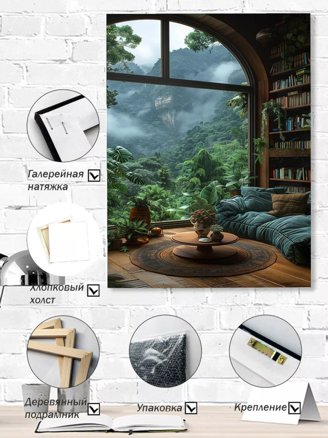 Постер на холсте &amp;quot;Уют с видом на джунгли&amp;quot;