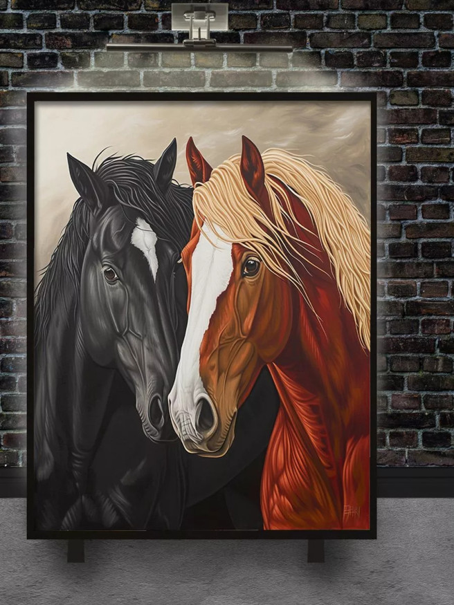 Постер на холсте &amp;quot;Два благородных жеребца&amp;quot;