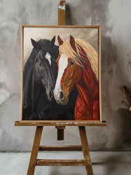 Постер на холсте &amp;quot;Два благородных жеребца&amp;quot;