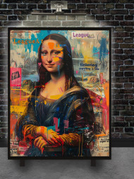 Holstga bosilgan poster &quot;Pop-art uslubidagi Mona Liza&quot;