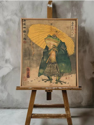 Holstga bosilgan poster &quot;Yapon soyaboni bilan qurbaqa&quot;