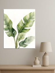 Holstga bosilgan poster "Tropik banan barglari"