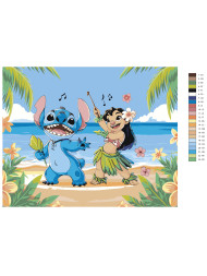 Raqamlar bo‘yicha rasm “Lilo va Stich: gavaycha raqs”