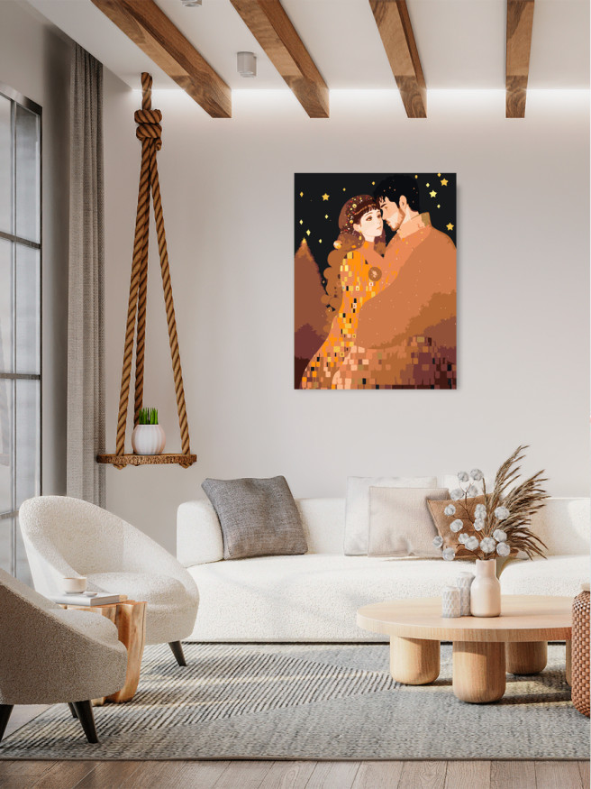 Raqamlar bo&amp;#039;yicha rasm &amp;quot;Klimt uslubidagi juftlik&amp;quot;