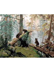 Raqamlar bo'yicha rasm "Ivan Shishkin - Qarag'ay o'rmonida tong"