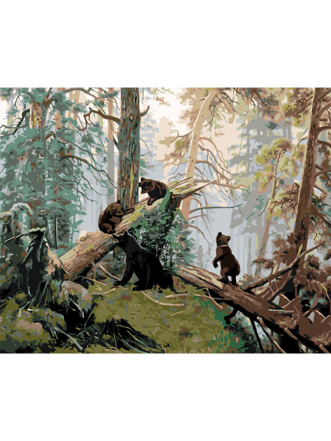 Raqamlar bo&amp;#039;yicha rasm &amp;quot;Ivan Shishkin - Qarag&amp;#039;ay o&amp;#039;rmonida tong&amp;quot;