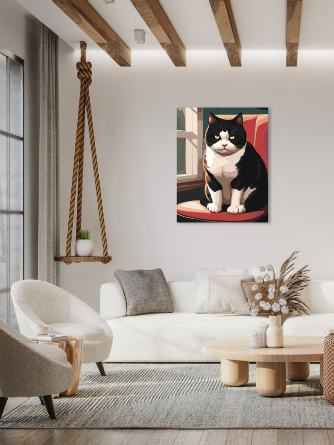 Картина по номерам &amp;quot;Кот на стуле&amp;quot;