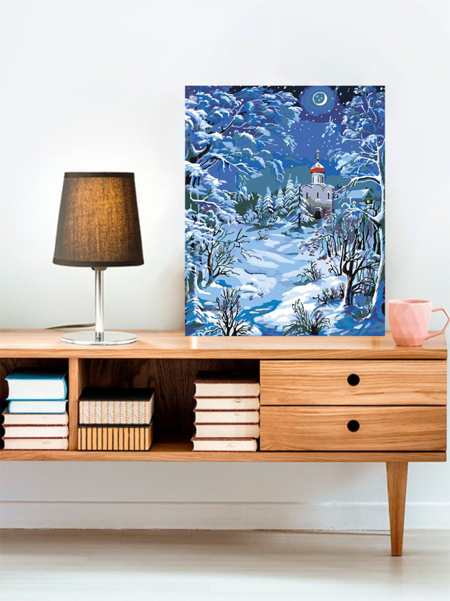 Картина по номерам &amp;quot;Зимняя ночь&amp;quot;