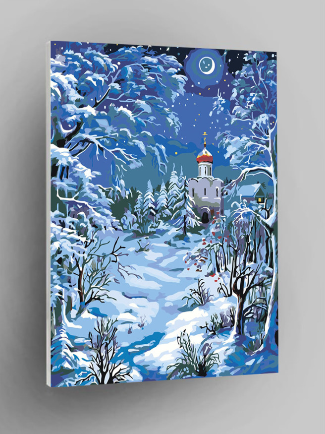Картина по номерам &amp;quot;Зимняя ночь&amp;quot;