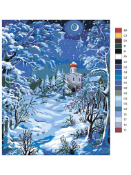 Raqamlar bo'yicha rasm "Qish kechasi"