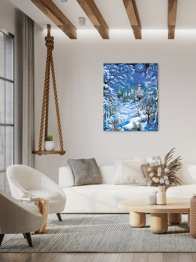 Картина по номерам &amp;quot;Зимняя ночь&amp;quot;
