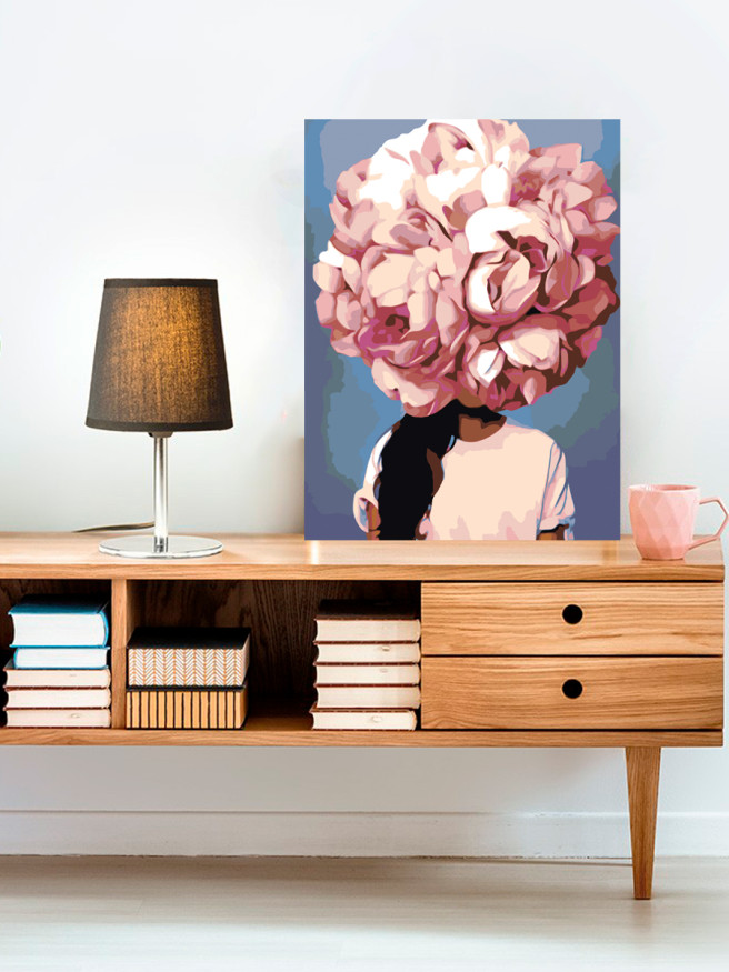 Картина по номерам &amp;quot;Цветы на голове&amp;quot;