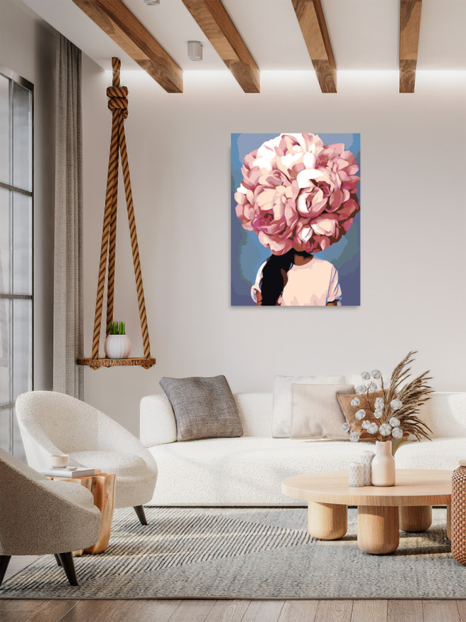 Картина по номерам &amp;quot;Цветы на голове&amp;quot;